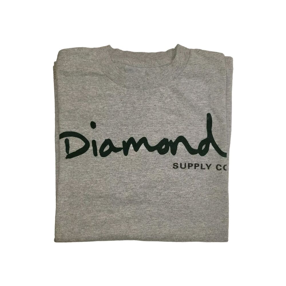 Diamond Supply Co T Shirt Size Medium Gray Green Diamond Script